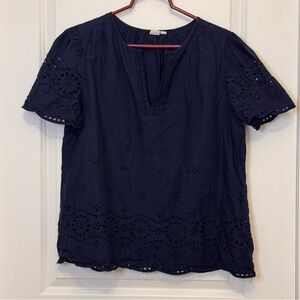 GAP Navy Eyelet Blouse
